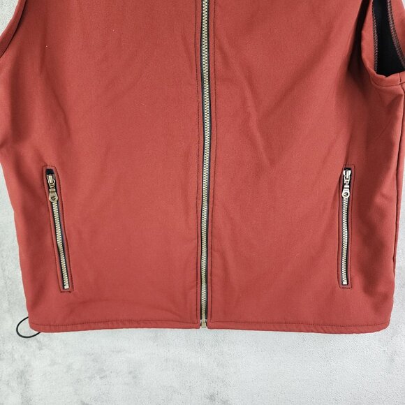 Mens Vintage J2 Red Vest Jacket Full Zip Sleeveless Polyester Mock Neck Size L - Picture 3 of 13